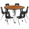 Flash Furniture Mobile 47.5" Circle Wave Oak Table Set-16" Chairs XU-GRP-16CH-A48-HCIRC-OAK-T-A-CAS-GG - alternate 10